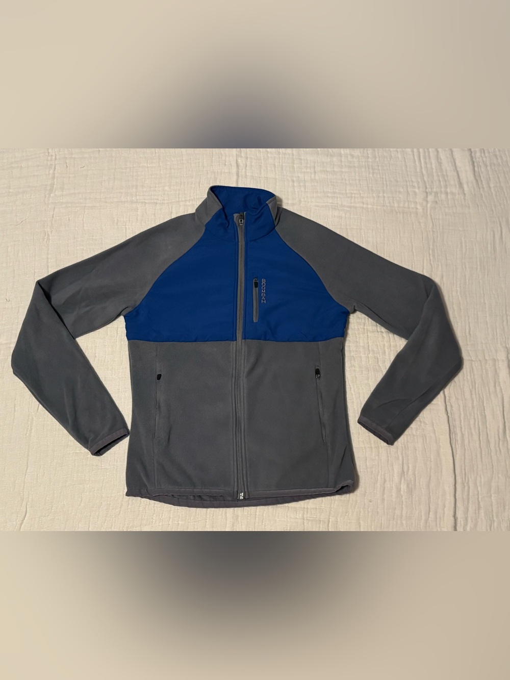 Men's small Boombah Blue and Gray Fleece Jacket